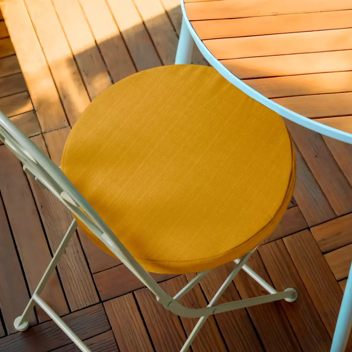 Cuscino per sedia da esterno rotondo (40 cm) Sunset Giallo senape