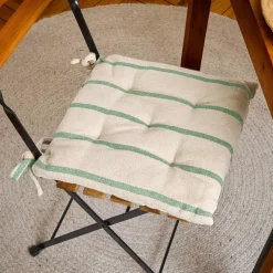 Cuscino per sedia da esterno in tela di cotone (40 x 40 cm) Ocealys Verde
