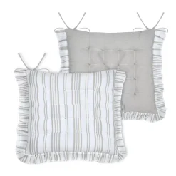 Cuscino per sedia quadrato in cotone (38 x 38 cm) Joséphine Ecrù