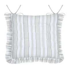 Cuscino per sedia quadrato in cotone (38 x 38 cm) Joséphine Ecrù