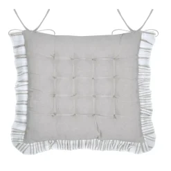 Cuscino per sedia quadrato in cotone (38 x 38 cm) Joséphine Ecrù