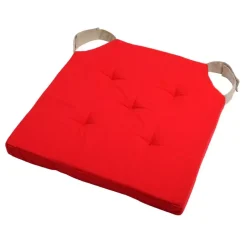 Cuscino per sedia quadrato con chiusura a strappo (38 x 38 cm) Duo Rosso