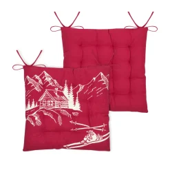 Cuscino per sedia quadrato in cotone (38x38 cm) Villard Bordeaux