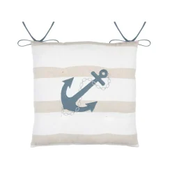 Cuscino per sedia quadrato in cotone (38 x 38 cm) Nautical Beige