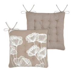 Cuscino per sedia quadrato in cotone (38 x 38 cm) Oriana Beige