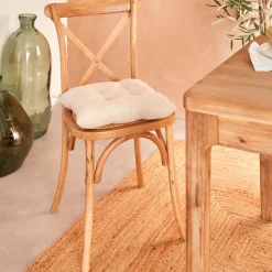 Cuscino per sedia quadrato (38 x 38 cm) Clem Beige lino