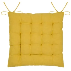 Cuscino per sedia quadrato in cotone (38 x 38 cm) Camille Giallo senape