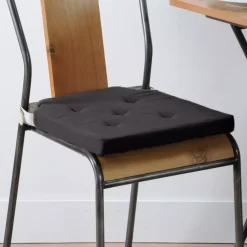Cuscino per sedia quadrato con chiusura a strappo (38 x 38 cm) Duo Nero