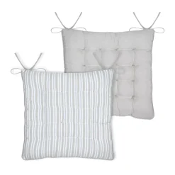 Cuscino per sedia quadrato in cotone (38 x 38 cm) Joséphine Grigio