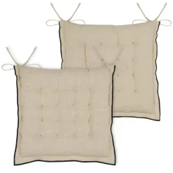 Cuscino per sedia quadrato in cotone (38 x 38 cm) Helios Ecru
