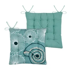 Cuscino per sedia quadrato in cotone (38x38 cm) Barbados Verde celadon