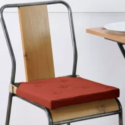 Cuscino per sedia quadrato con chiusura a strappo (38 x 38 cm) Duo Terracotta