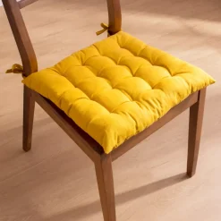 Cuscino per sedia quadrato in cotone (40 x 40 cm) Pixel Giallo senape