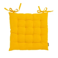 Cuscino per sedia quadrato in cotone (40 x 40 cm) Pixel Giallo senape
