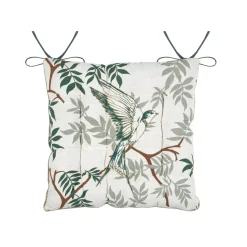 Cuscino per sedia quadrato in cotone (38 x 38 cm) Botanys Ecru