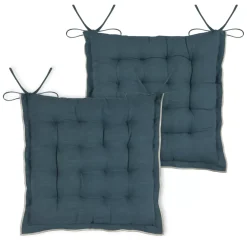 Cuscino per sedia quadrato in cotone (38 x 38 cm) Helios Blu