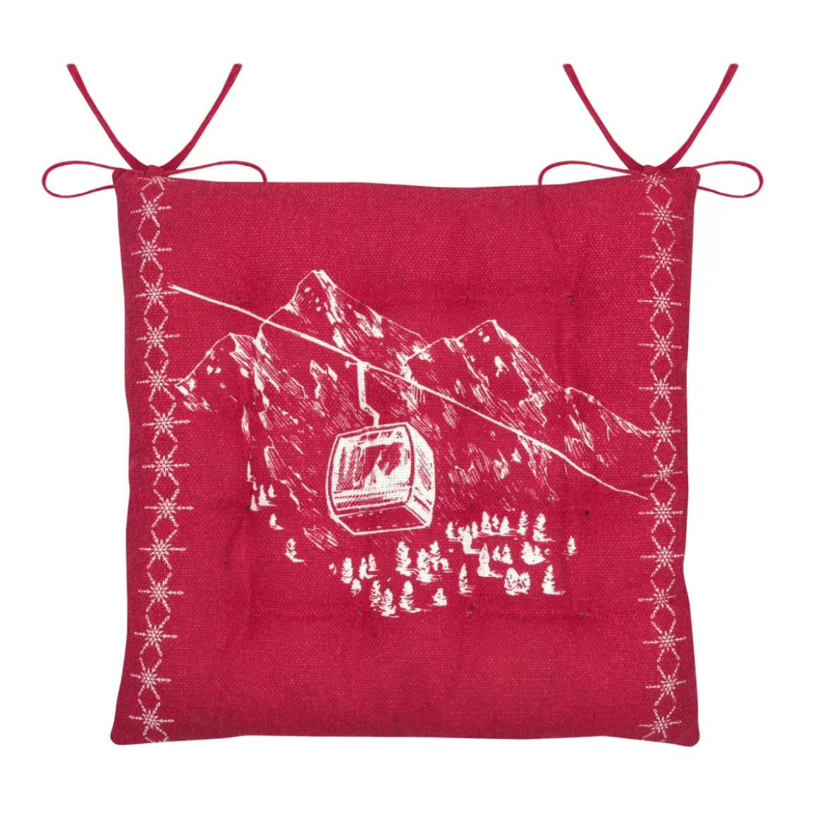 Cuscino per sedia quadrato in cotone (38x38 cm) Villard Rosso