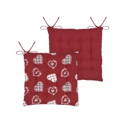 Cuscino per sedia quadrato in cotone (40 x 40 cm) Ornon Rosso