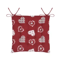 Cuscino per sedia quadrato in cotone (40 x 40 cm) Ornon Rosso