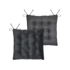 Cuscino per sedia quadrato in finta pelliccia (40 x 40 cm) Asgard Grigio carbonio