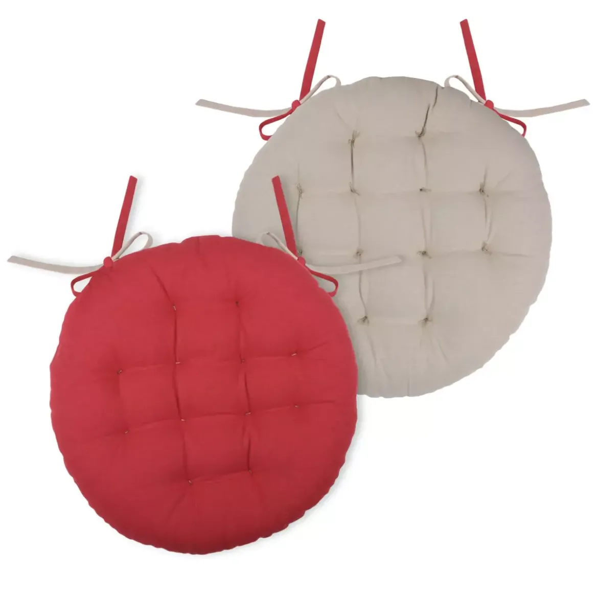 Cuscino per sedia rotondo Duo Rosso