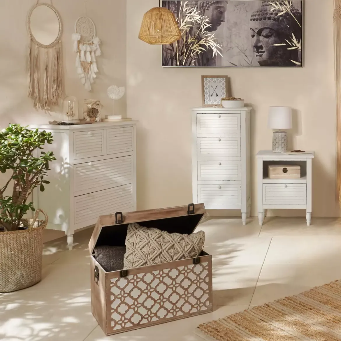 Cuscino quadrato (40 x 40 cm) Macramè Beige