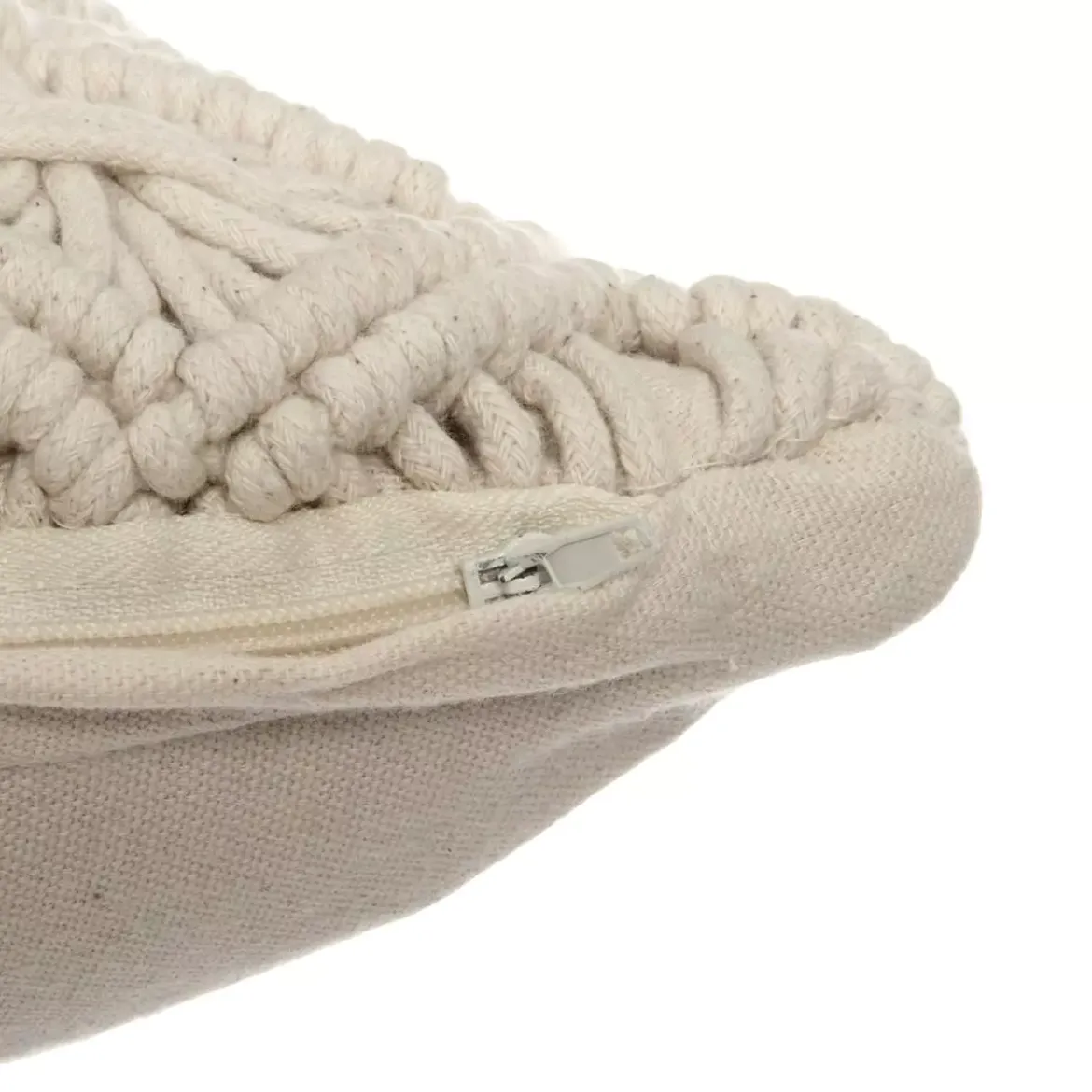 Cuscino quadrato (40 x 40 cm) Macramè Beige