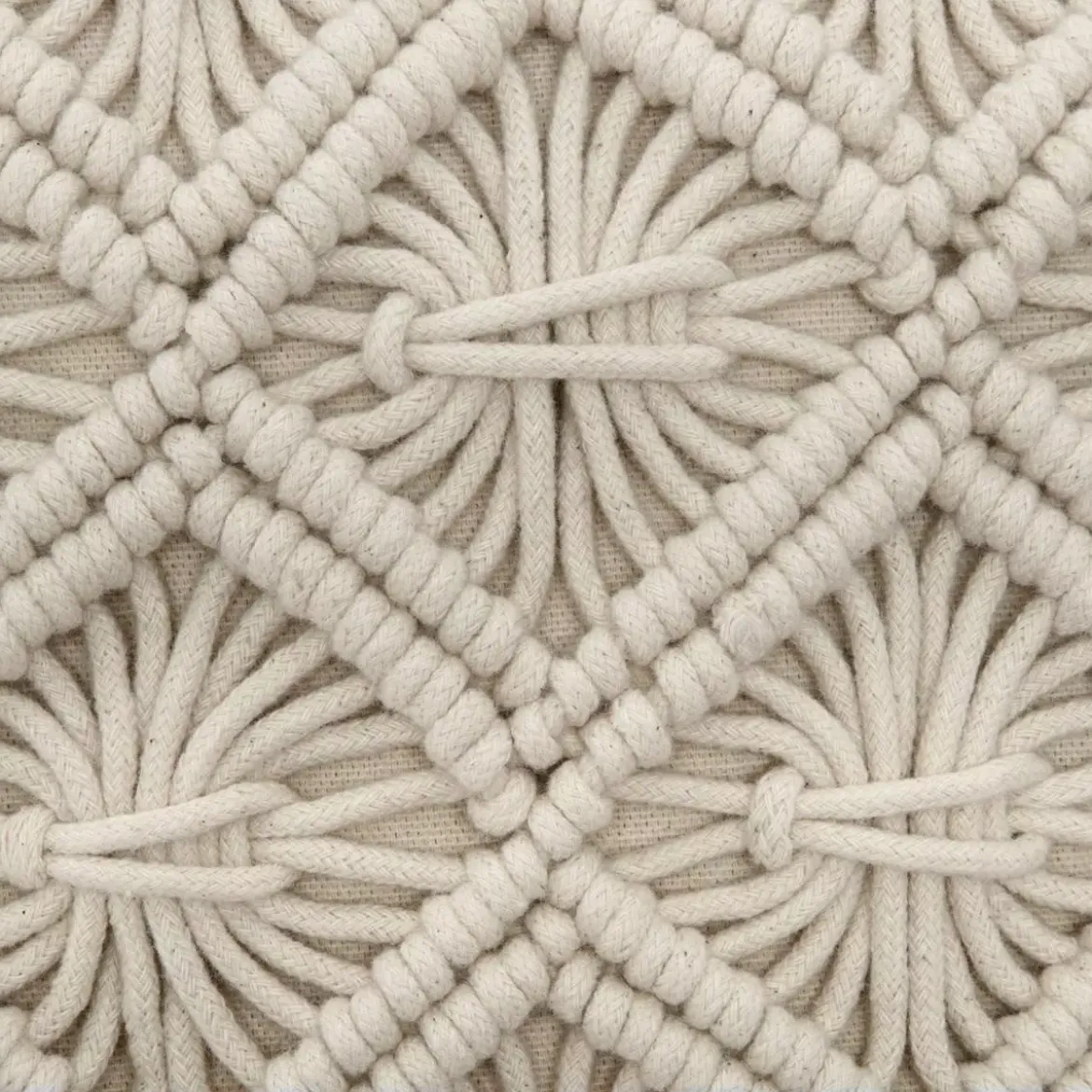 Cuscino quadrato (40 x 40 cm) Macramè Beige