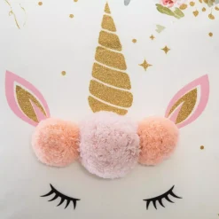 Cuscino quadrato (40 x 40 cm) Unicorno Pon pon Multicolore