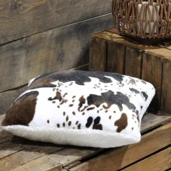 Cuscino quadrato finta pelliccia (40 cm) Mucca marrone
