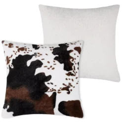 Cuscino quadrato finta pelliccia (40 cm) Mucca marrone