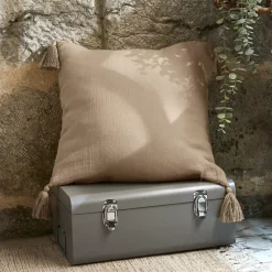 Cuscino quadrato garza di cotone (40 x 40 cm) Gaïa Marrone corda