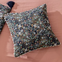 Cuscino quadrato garza di cotone (40 x 40 cm) Constance Blu notte