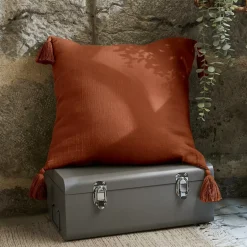Cuscino quadrato garza di cotone (40 cm) Gaïa Terracotta