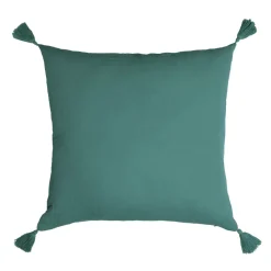 Cuscino quadrato garza di cotone (60 x 60 cm) Gaïa Blu ottanio