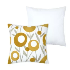 Cuscino quadrato in cotone (45 x 45 cm) Camille Giallo senape
