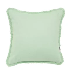 Cuscino quadrato in cotone (45 x 45 cm) Pixel frange Verde menta