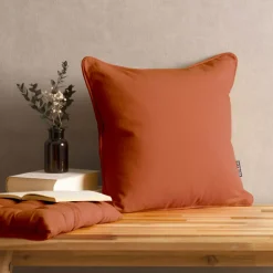 Cuscino quadrato in cotone (40 x 40 cm) Pixel Terracotta
