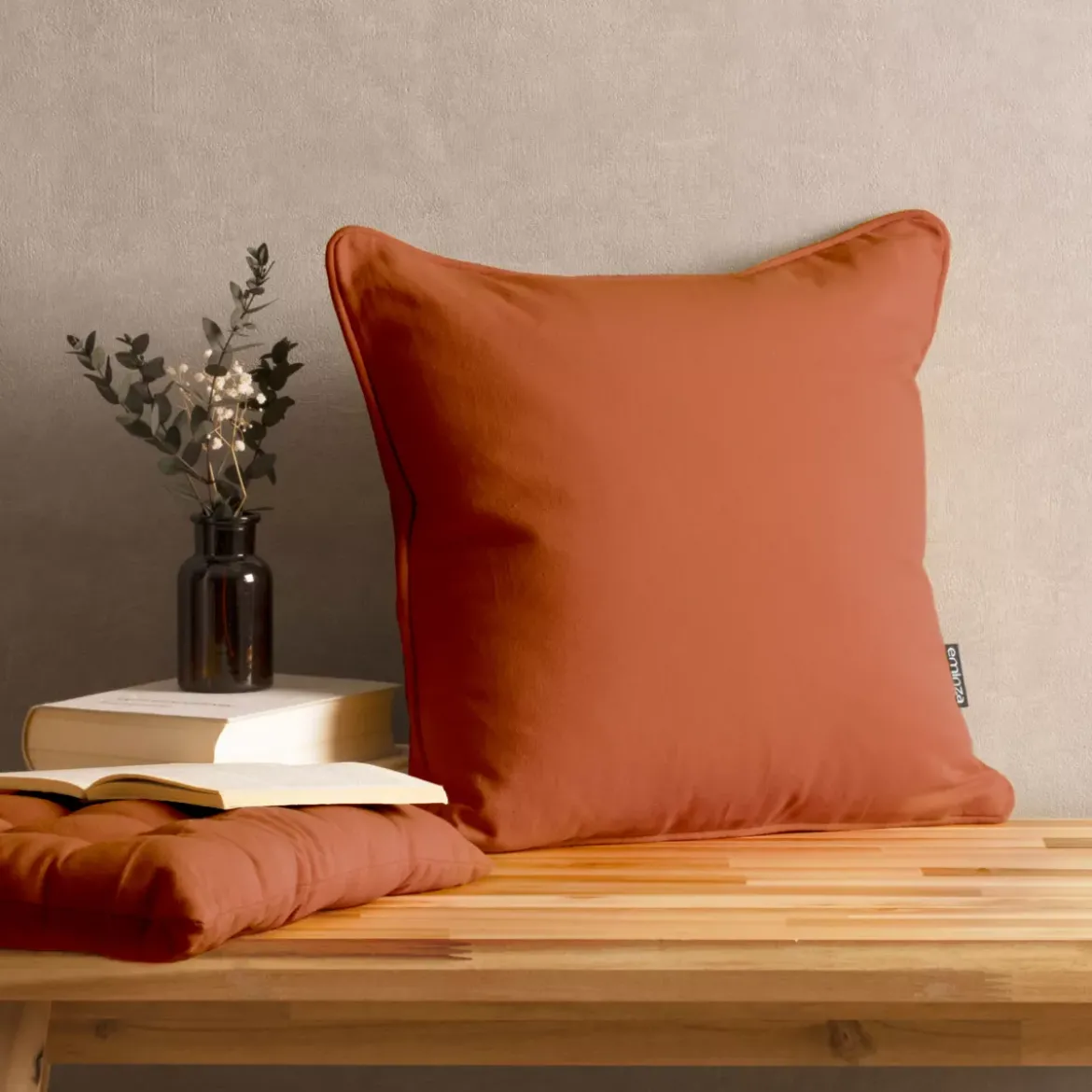 Cuscino quadrato in cotone (40 x 40 cm) Pixel Terracotta