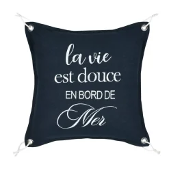 Cuscino quadrato in cotone (50 x 50 cm) Bordemer Blu navy