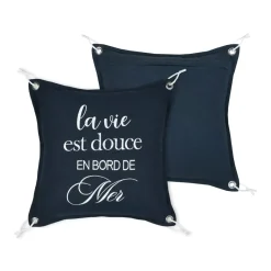 Cuscino quadrato in cotone (50 x 50 cm) Bordemer Blu navy