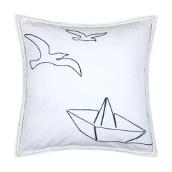 Cuscino quadrato in cotone (50 x 50 cm) Bordemer Bianco