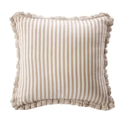 Cuscino quadrato in doppia garza di cotone (45 x 45 cm) Gaïa a righe Corda