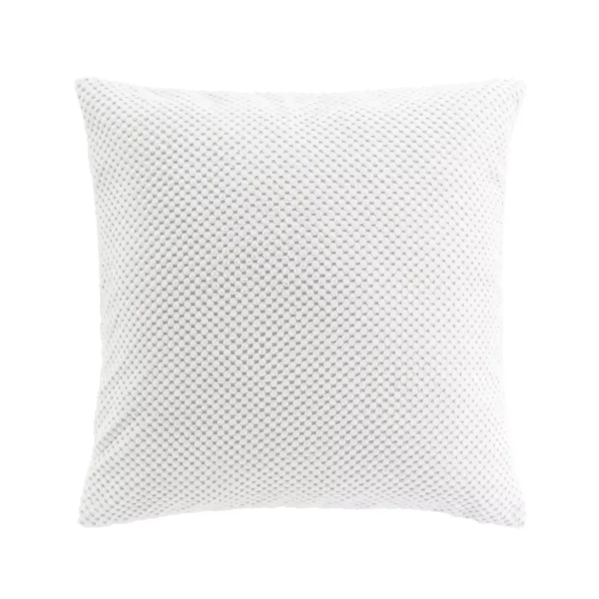 Cuscino quadrato in flanella in rilievo (45 x 45 cm) Java Bianco