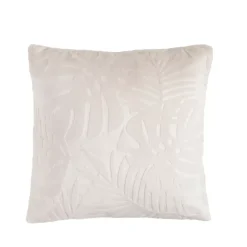 Cuscino quadrato in flanella (45 x 45 cm) Flore Ecru