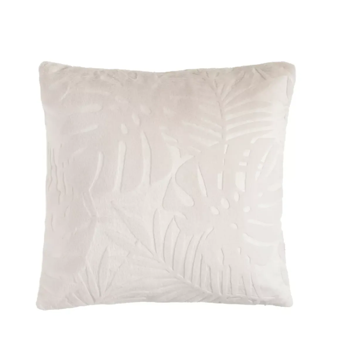 Cuscino quadrato in flanella (45 x 45 cm) Flore Ecru