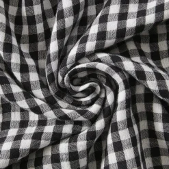 Cuscino quadrato in garza di cotone (45 x 45 cm) Gaïa vichy Nero