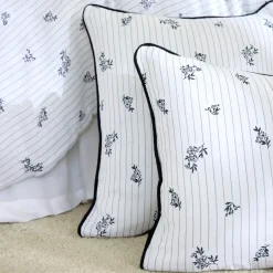 Cuscino Quadrato in Garza di Cotone (45 x 45 cm) Gaïa Iris Blu