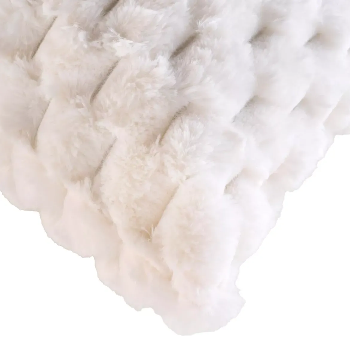 Cuscino quadrato in similpelliccia (45 x 45 cm) Frosty Ecru
