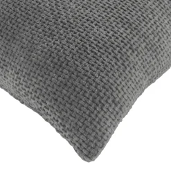 Cuscino quadrato in velluto (45 x 45 cm) Leo Grigio Antracite